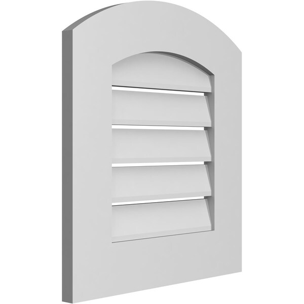 Arch Top Surface Mount PVC Gable Vent: Non-Functional, W/ 3-1/2W X 1P Standard Frame, 18W X 18H